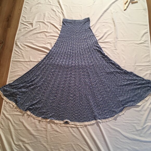 Free People Gold Coast Knit Maxi Skirt in Bottle Blue, size Medium - Picture 7 of 13
